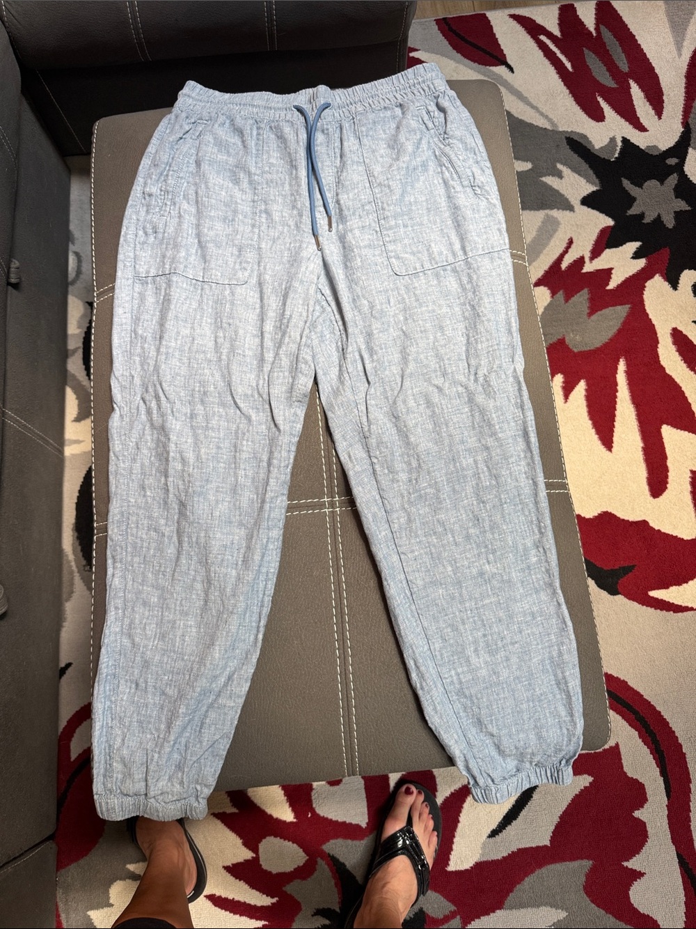 Athleta Light Blue Drawstring Jogger Pants
